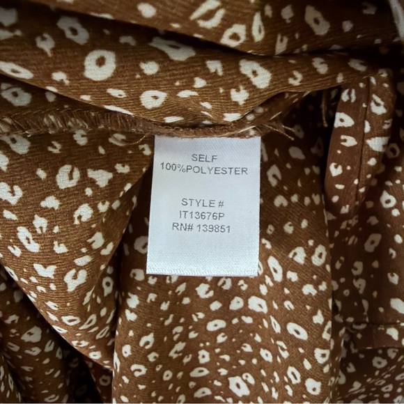 ODDI Brown Leopard Print Ruffle Shoulder Blouse - Size 2XL - Picture 5 of 6